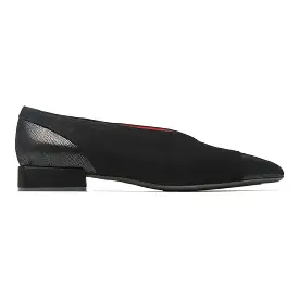 Pas De Rouge Women's Janet 4730 Black Suede/Lizard