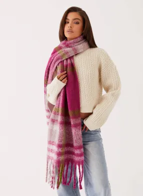 Peppermayo Exclusive - Rainier Plaid Scarf - Pink