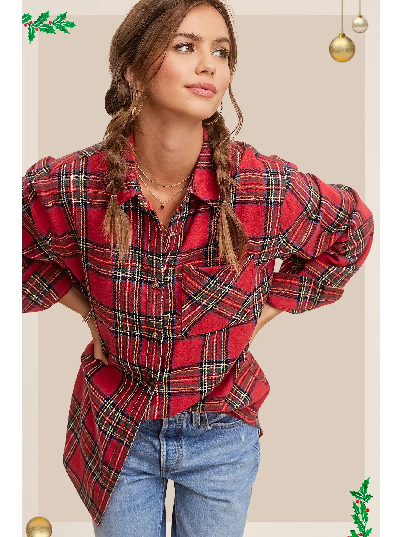 Plaid Button Down Top