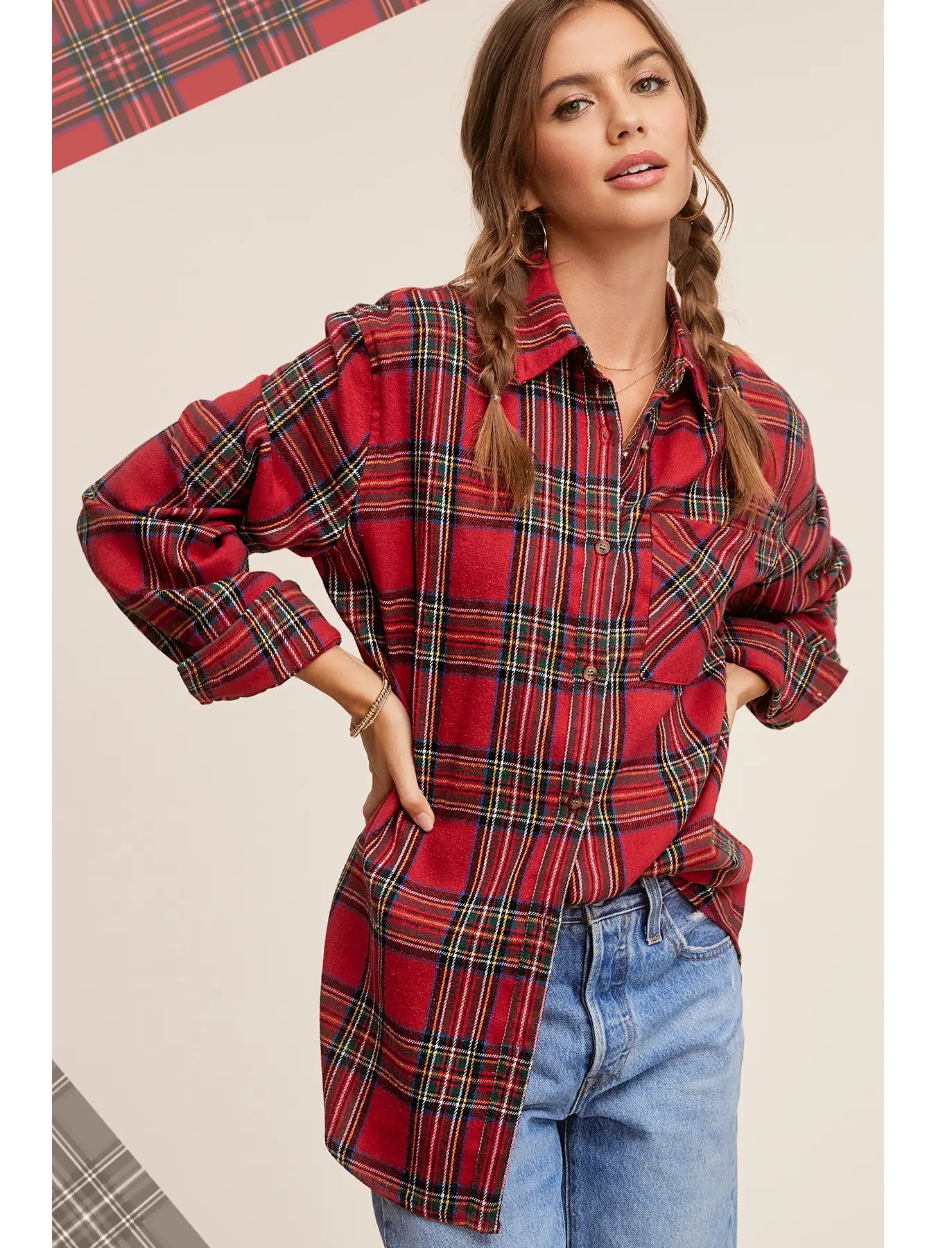 Plaid Button Down Top