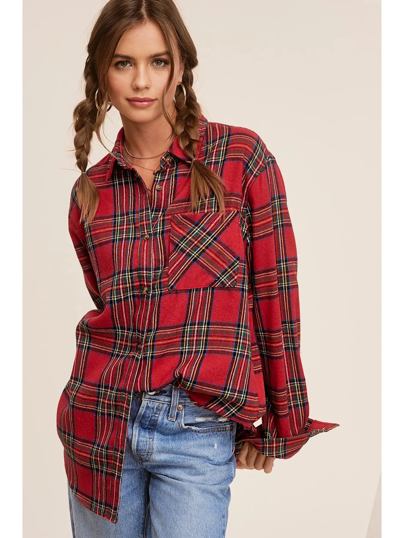 Plaid Button Down Top