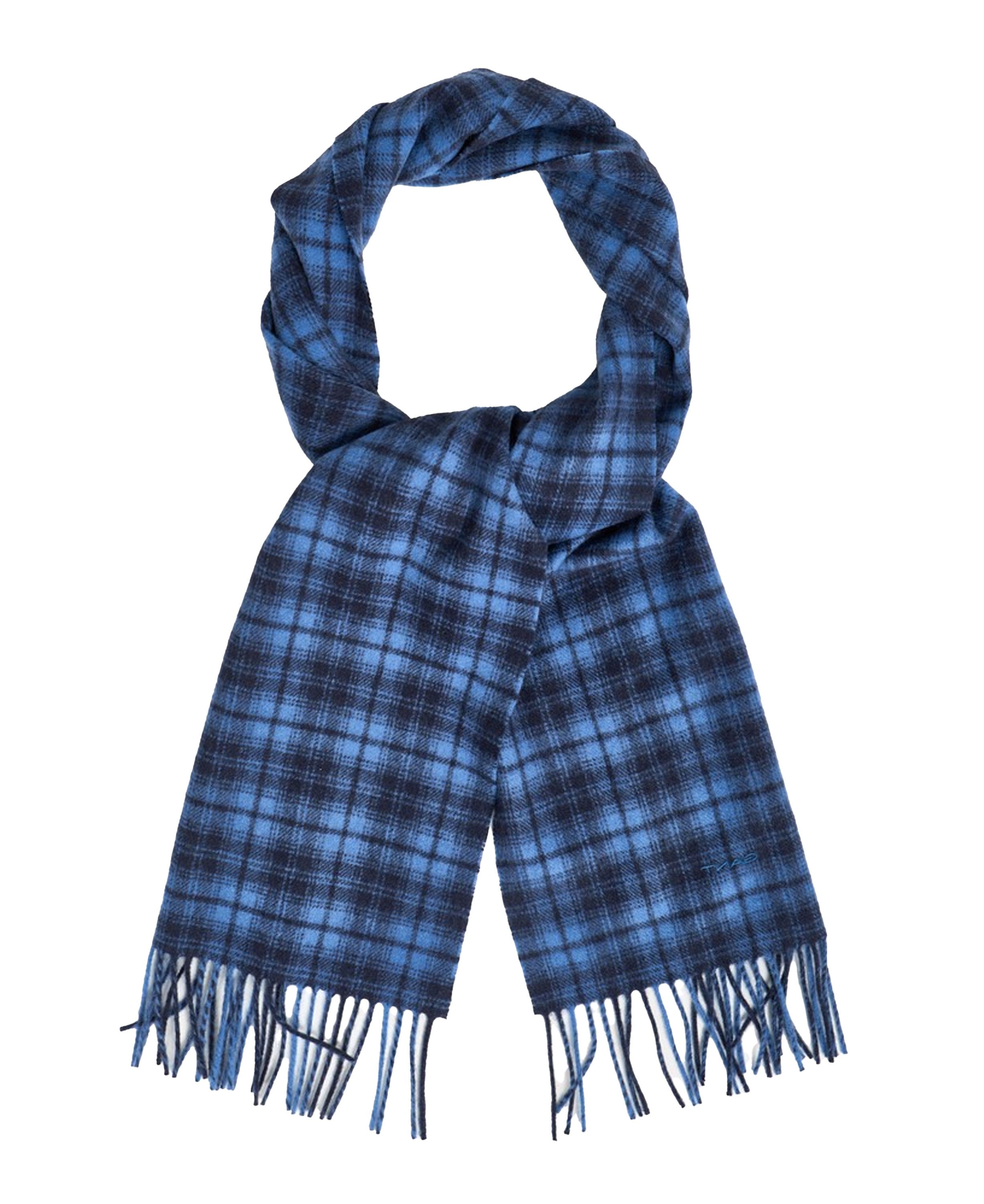 Plaid Check Woven Scarf                             Salty Sea