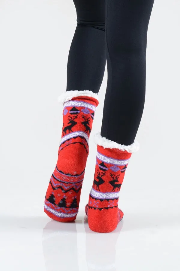 Plaid Sherpa Slipper Socks