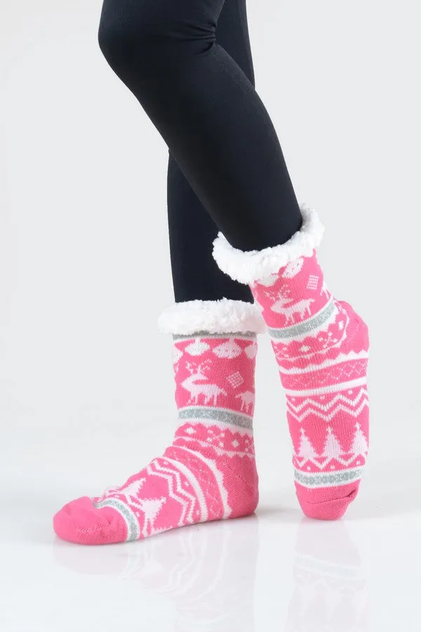 Plaid Sherpa Slipper Socks