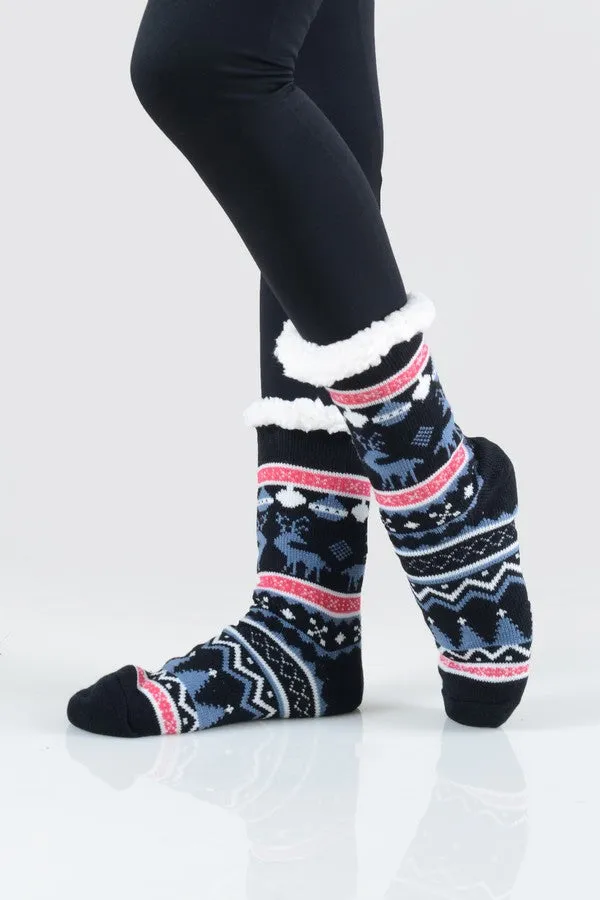 Plaid Sherpa Slipper Socks