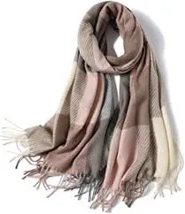 Plaid Tassel Scarfs