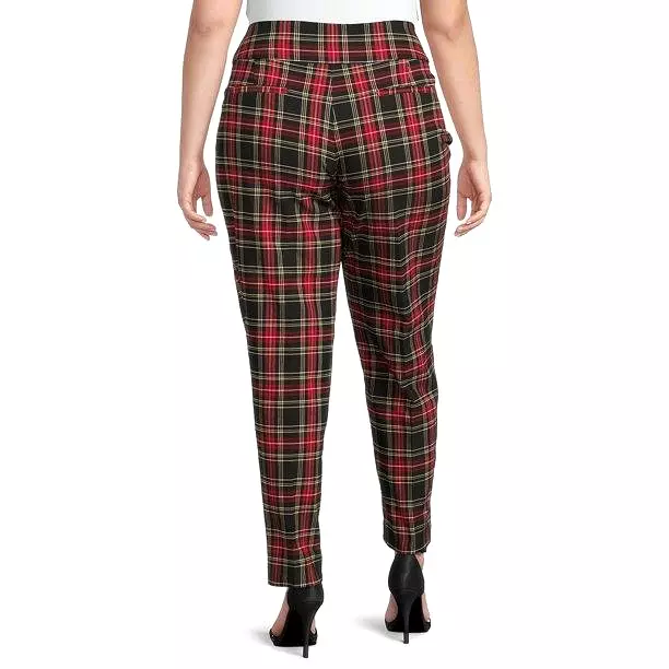 Plus size plaid dress pants