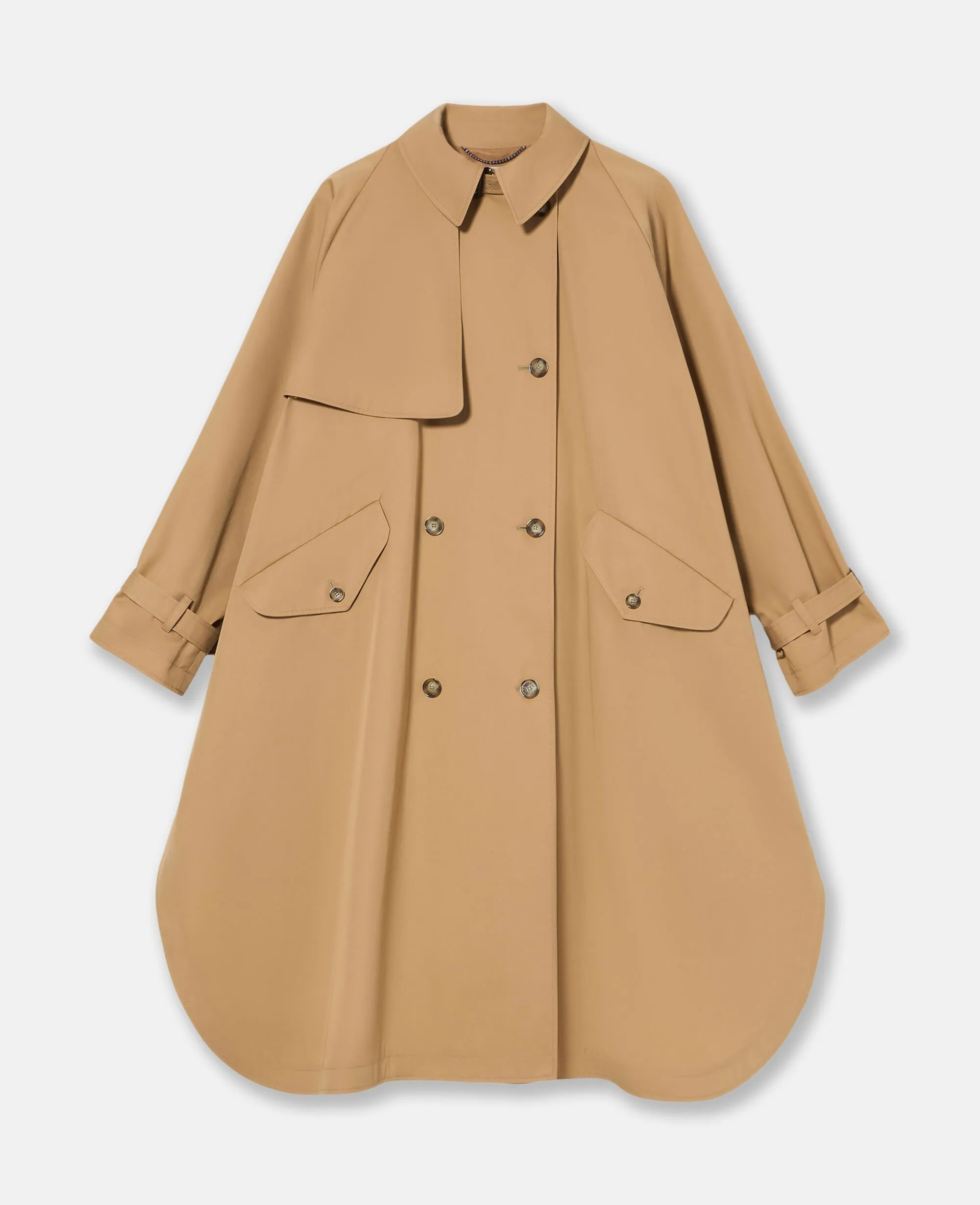 Pointed Collar A-Line Trench Coat