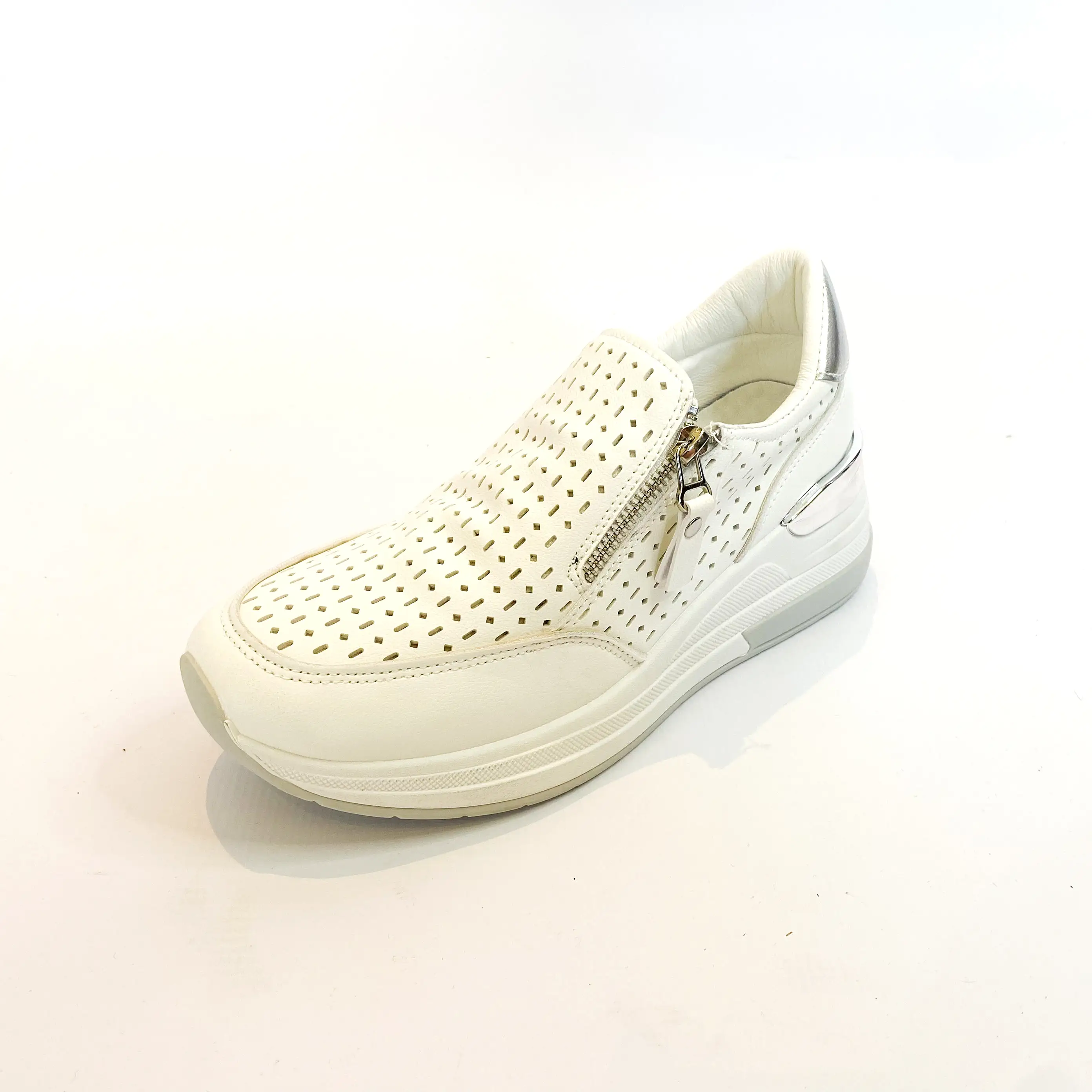 Queue white side zip platform slip on