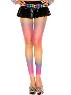 Rainbow Fishnet Leggings