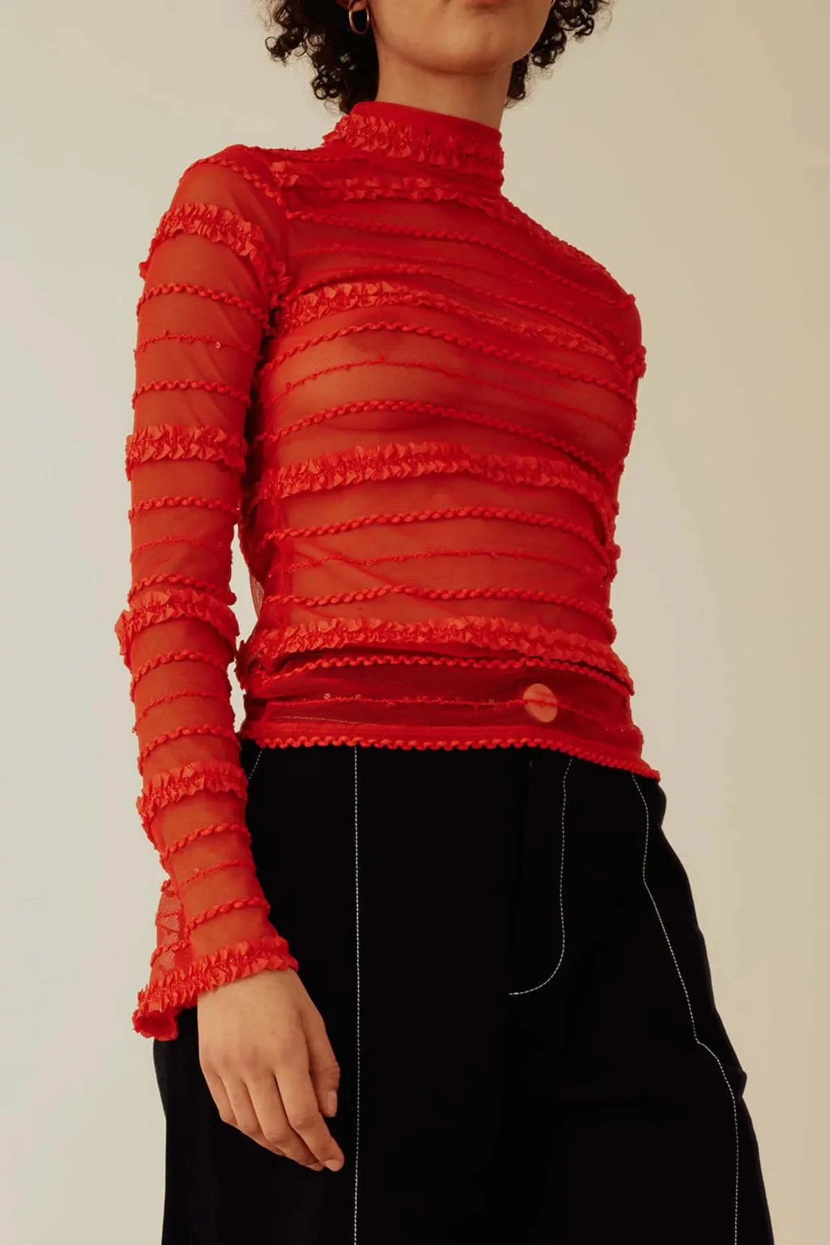 Ribbon Turtleneck - Red