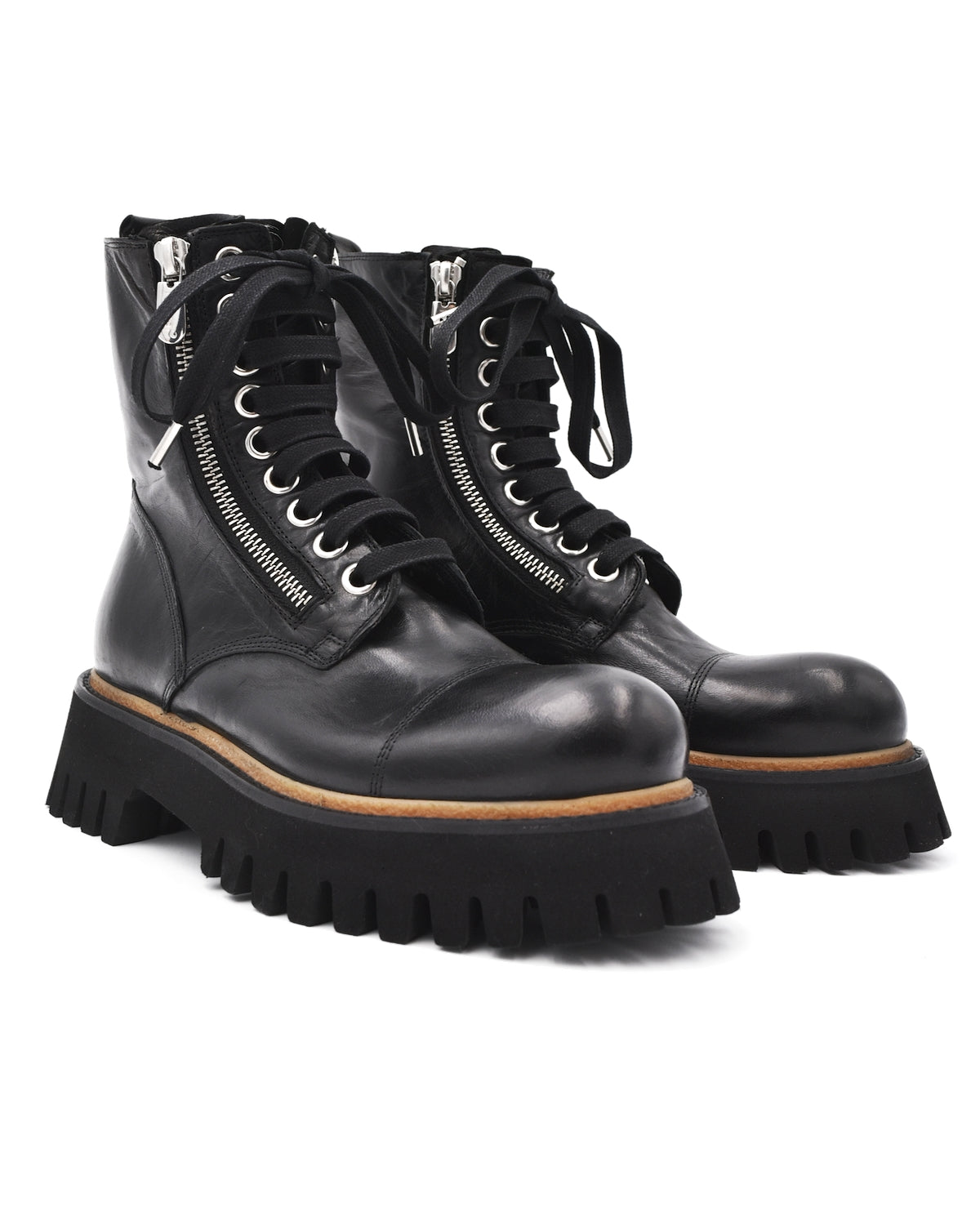 Rocco P Chunky Double Zip Combat Boot