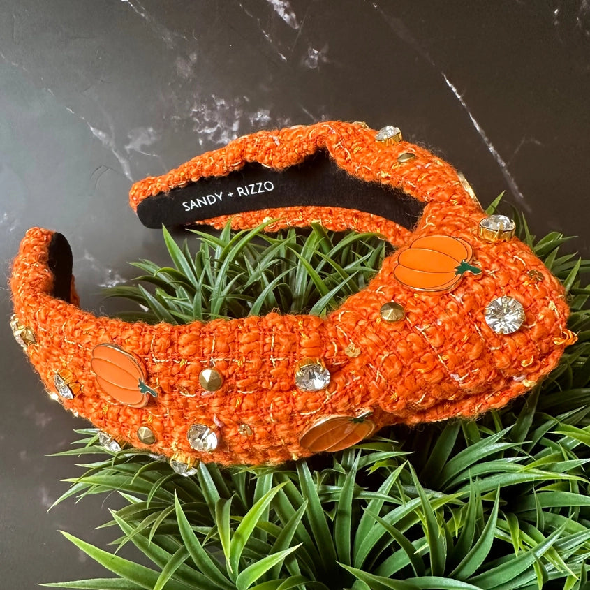 Sandy + Rizzo Pumpkin Tweed Headband