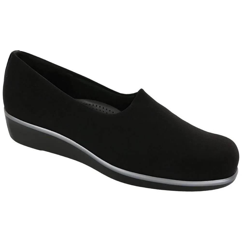 SAS Women's Bliss Slip On Wedge in Black Wide