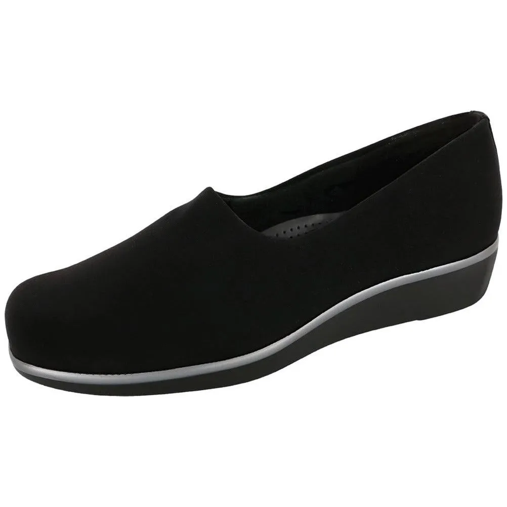 SAS Women's Bliss Slip On Wedge in Black Wide