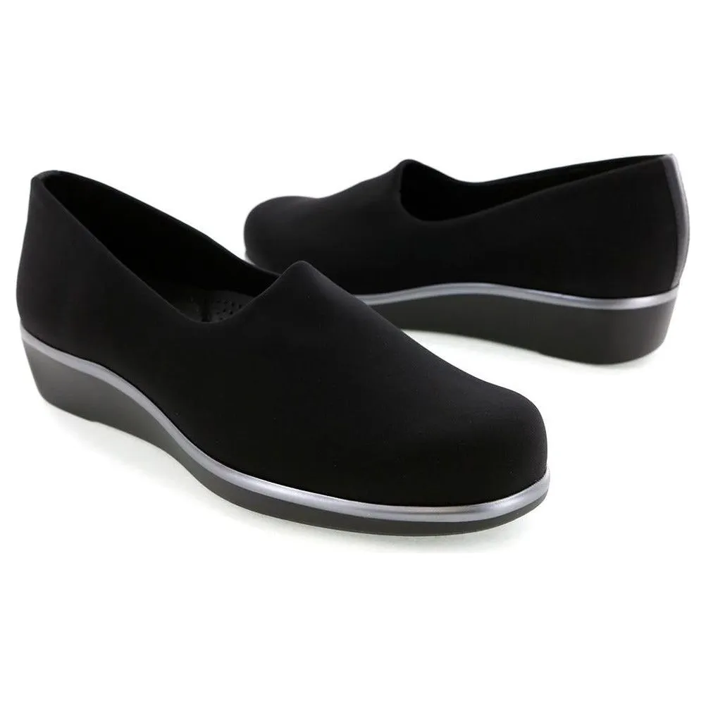 SAS Women's Bliss Slip On Wedge in Black Wide