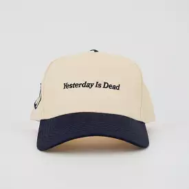 SCRIPT LOGO HAT CREAM/NAVY