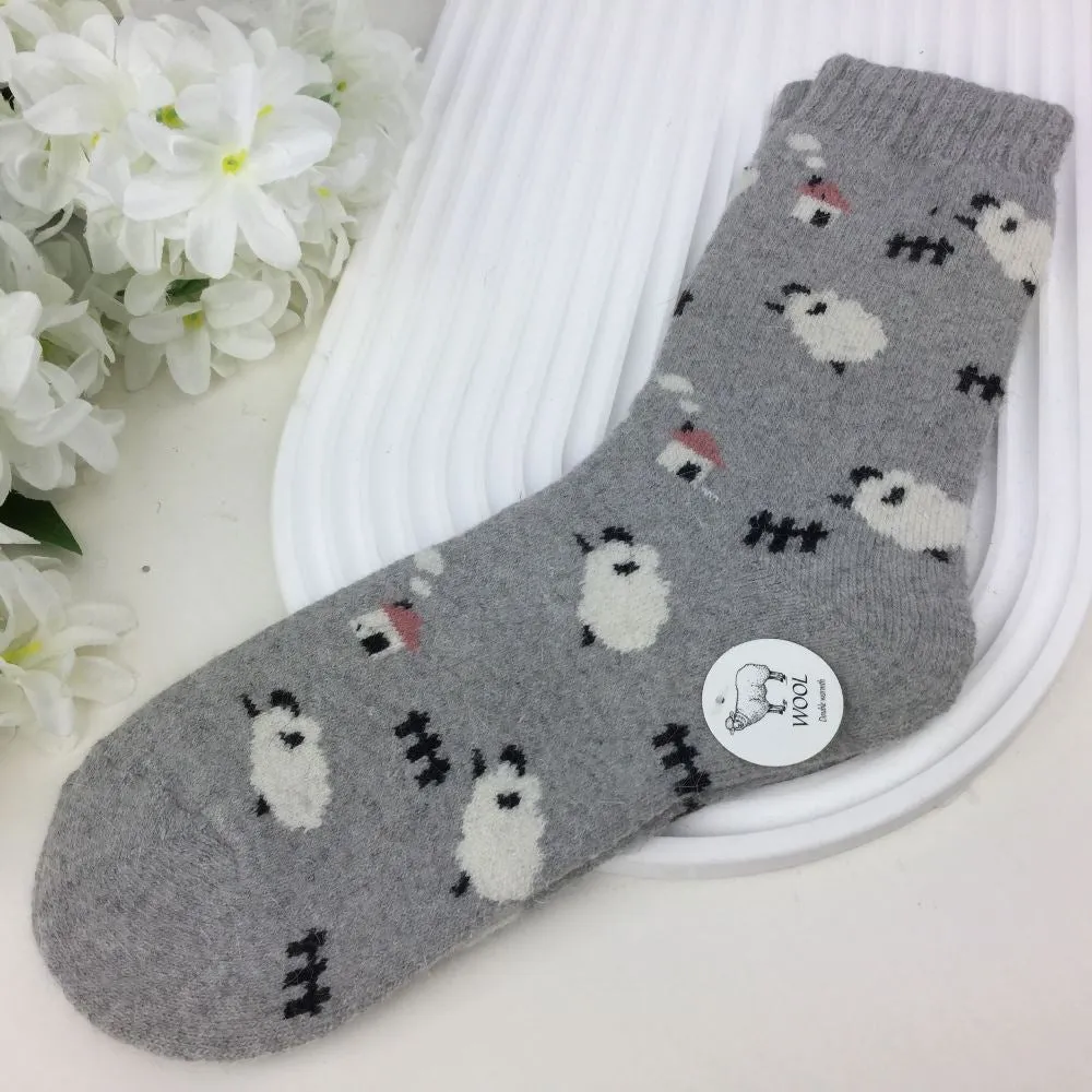 Sheep Print Wool Socks