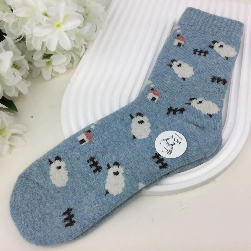 Sheep Print Wool Socks