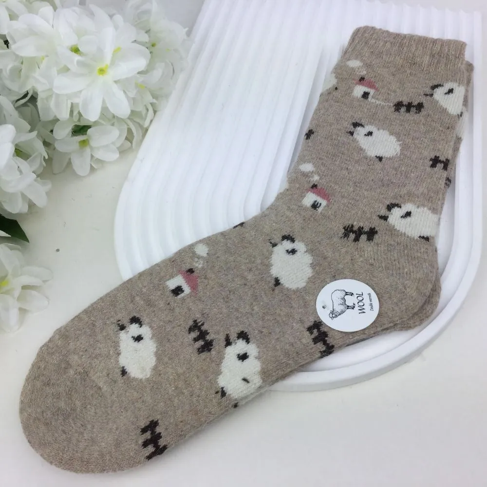 Sheep Print Wool Socks