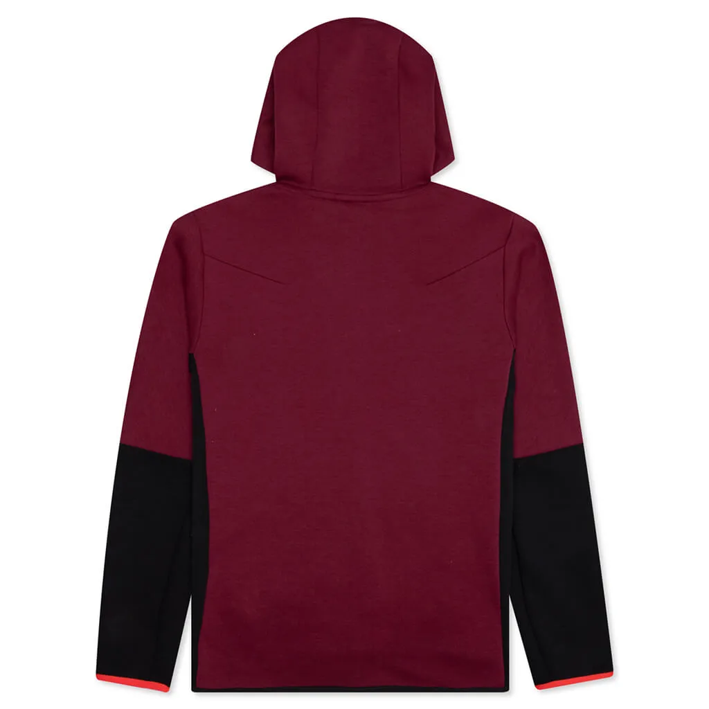 Sportswear Tech Fleece Full Zip Up Hoodie - Dark Beetroot/Black/Phantom