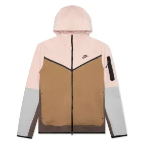 Sportswear Tech Fleece Full Zip Up Hoodie - Pink Oxford/DK Driftwood/Ironstone