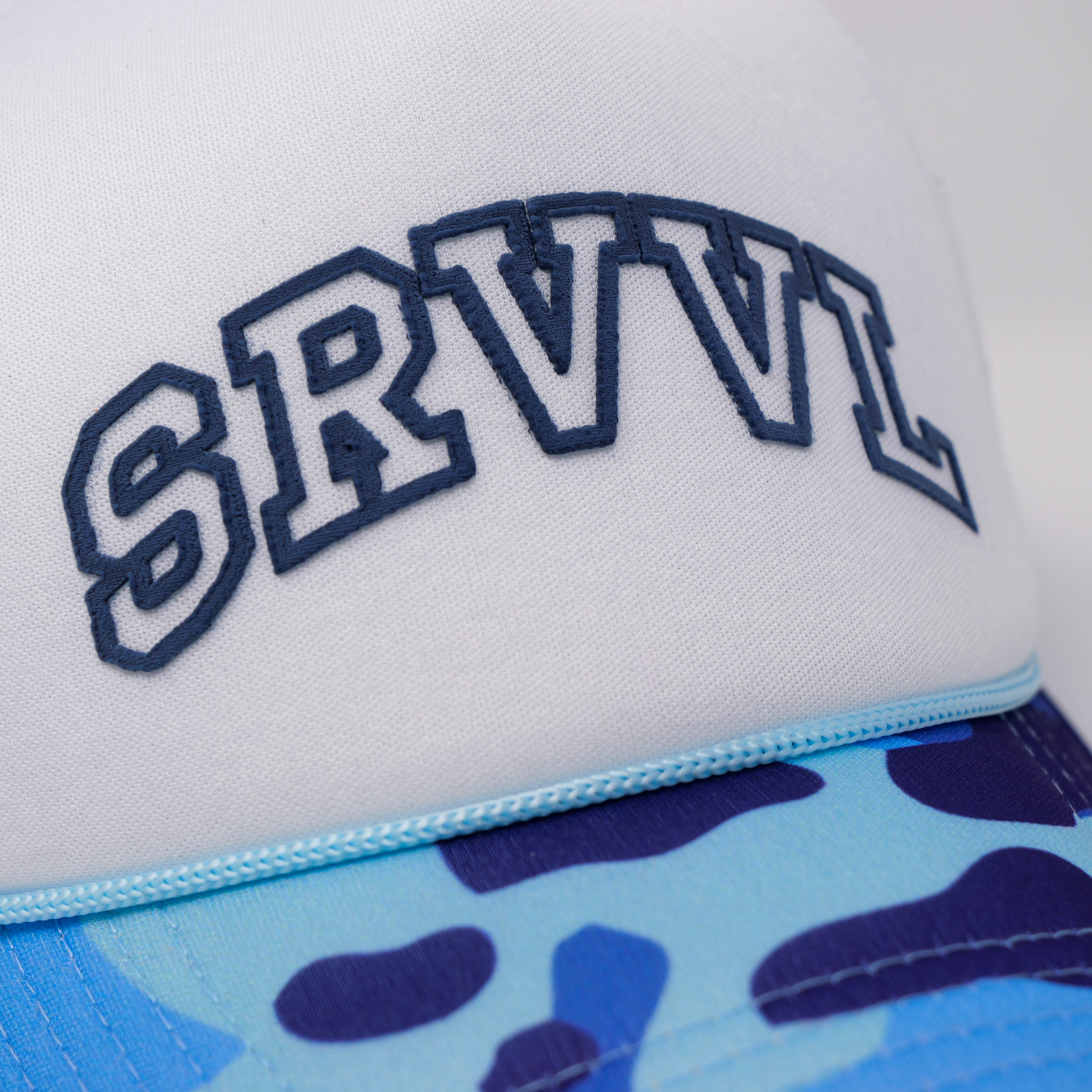 SRVVL TRUCKER HAT CAMO BLUE