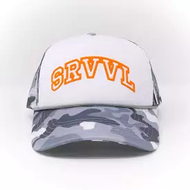 SRVVL TRUCKER HAT CAMO GREY