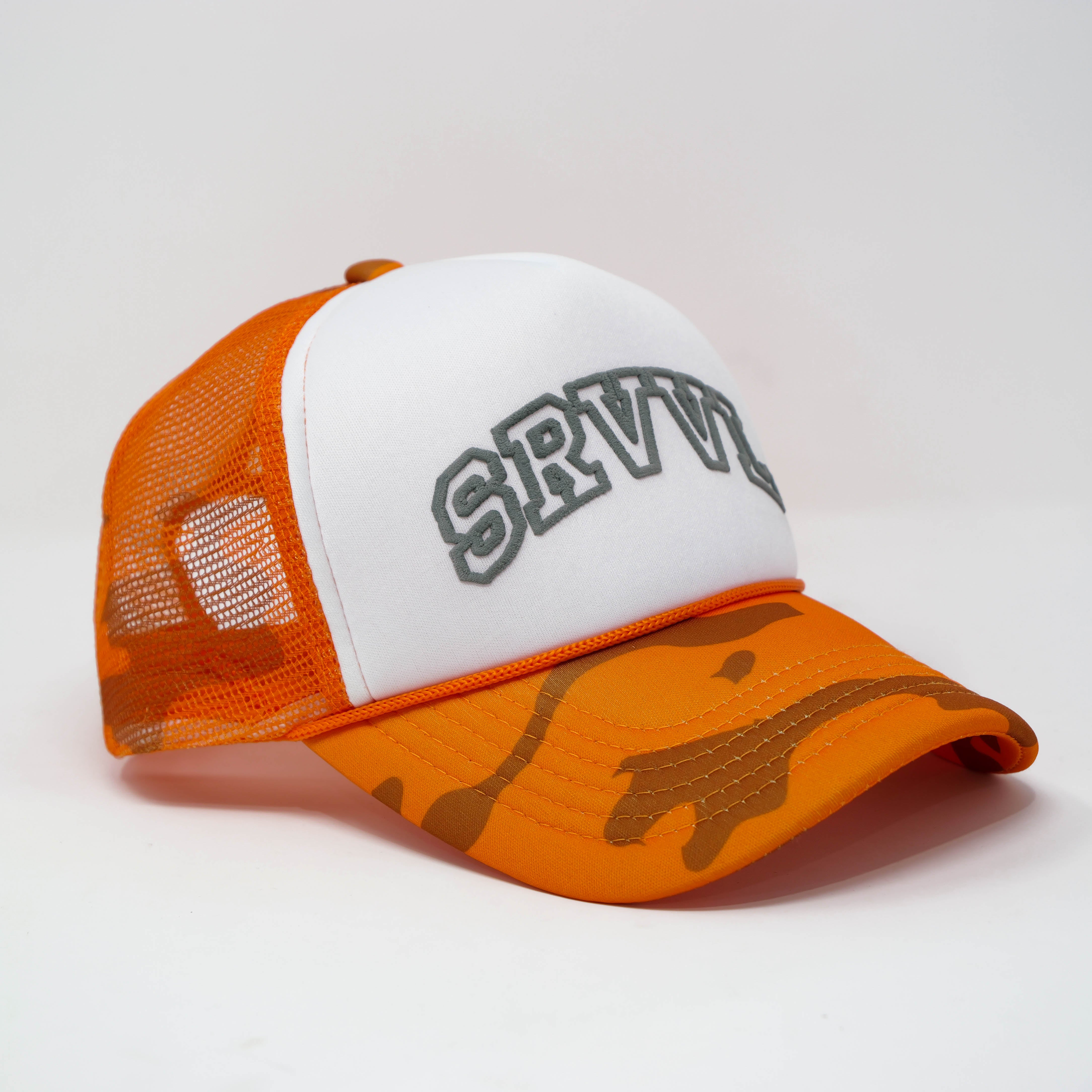 SRVVL TRUCKER HAT CAMO ORANGE