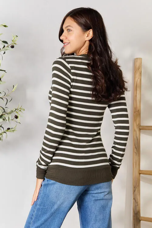 Striped Snap Down Cardigan