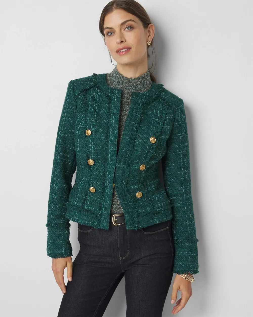 Teal Tweed Jacket