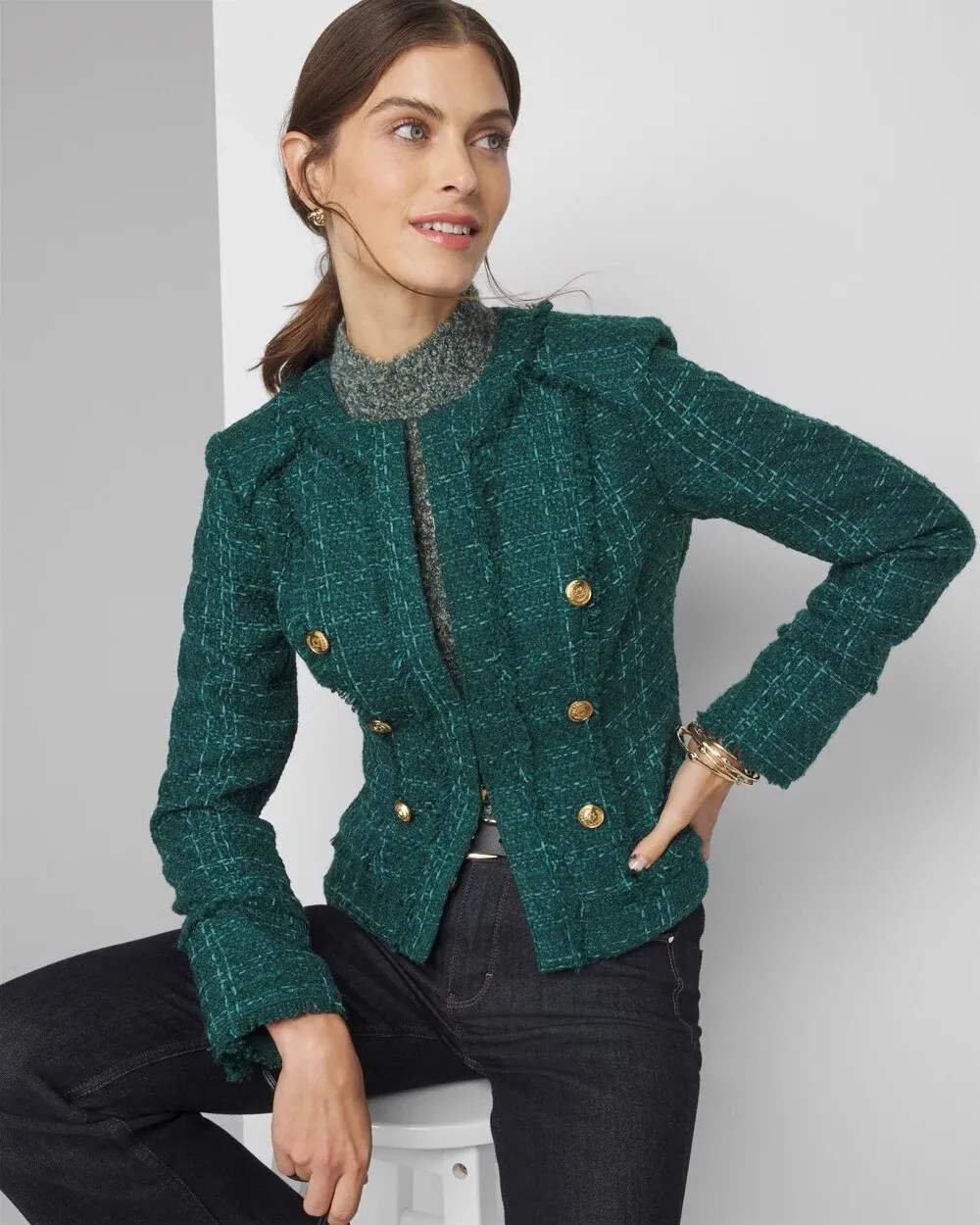 Teal Tweed Jacket