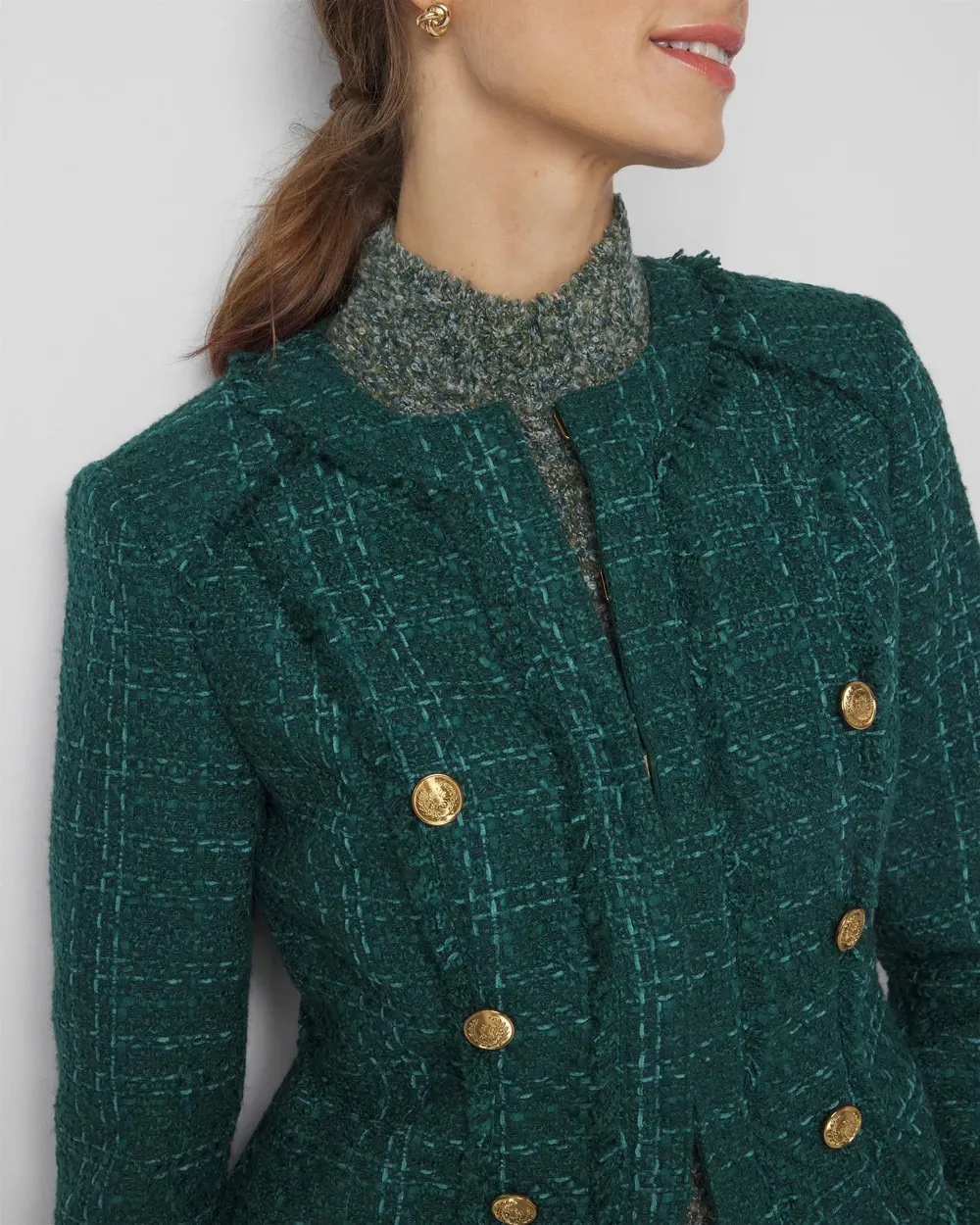 Teal Tweed Jacket