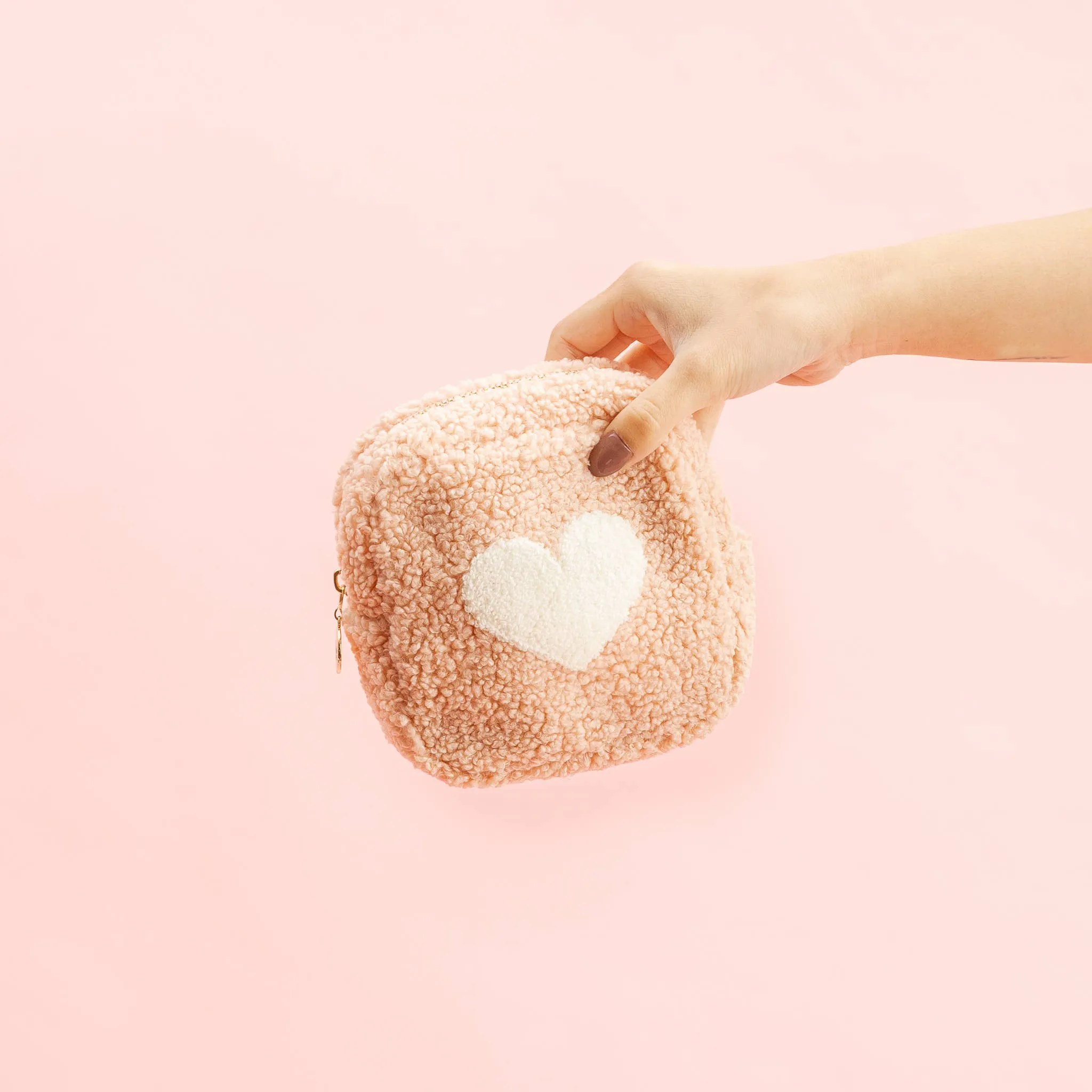 The Darling Effect - Pink Square Teddy Pouch - Heart