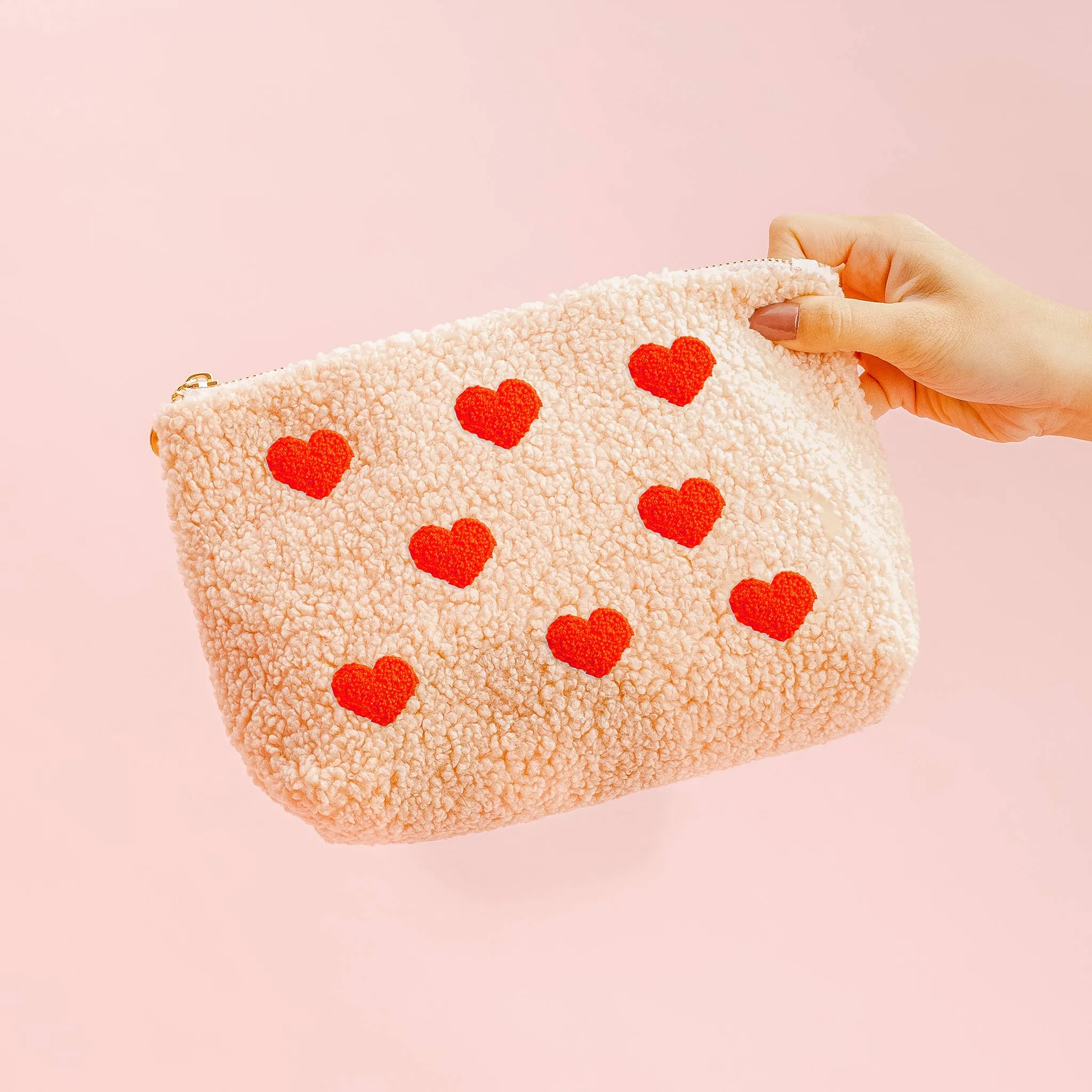 The Darling Effect - Pink Teddy Pouch - Hearts