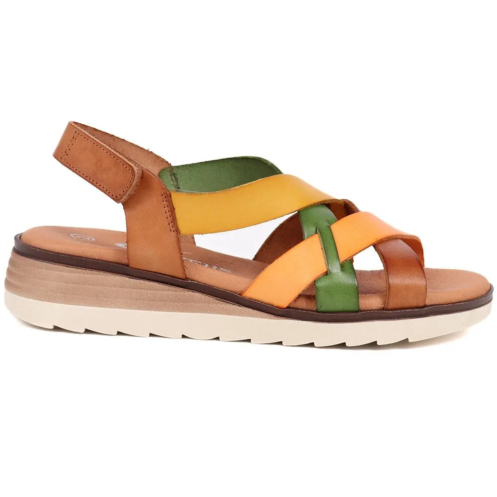 Touch-Fasten Leather Sandals  - MARIL39007 / 325 334