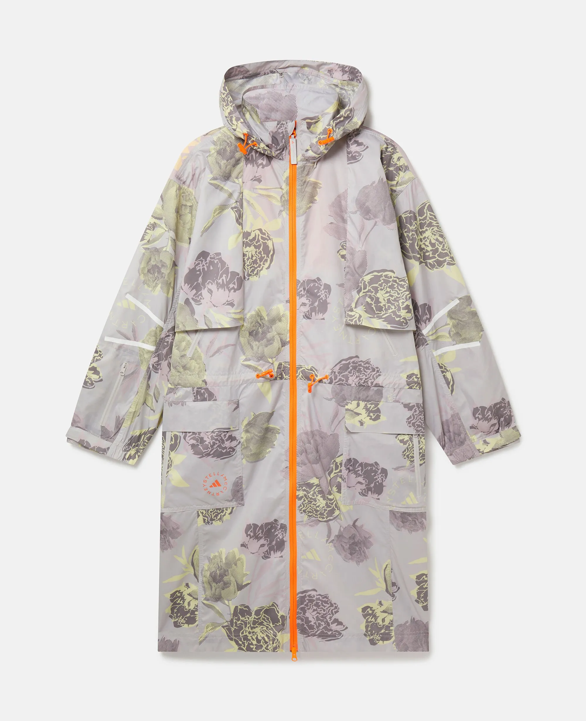 TrueCasuals Carnation Print Long Parka Coat