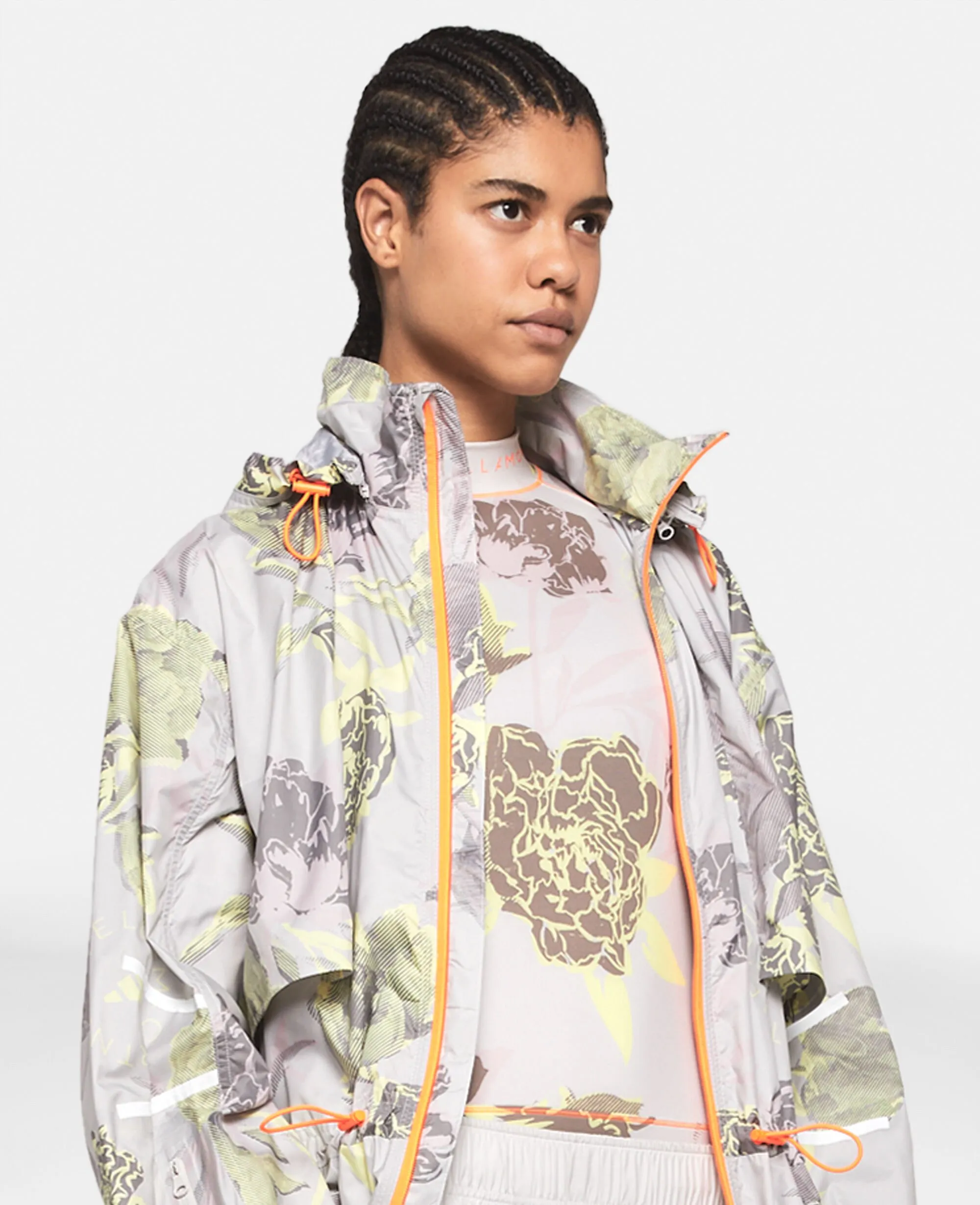 TrueCasuals Carnation Print Long Parka Coat