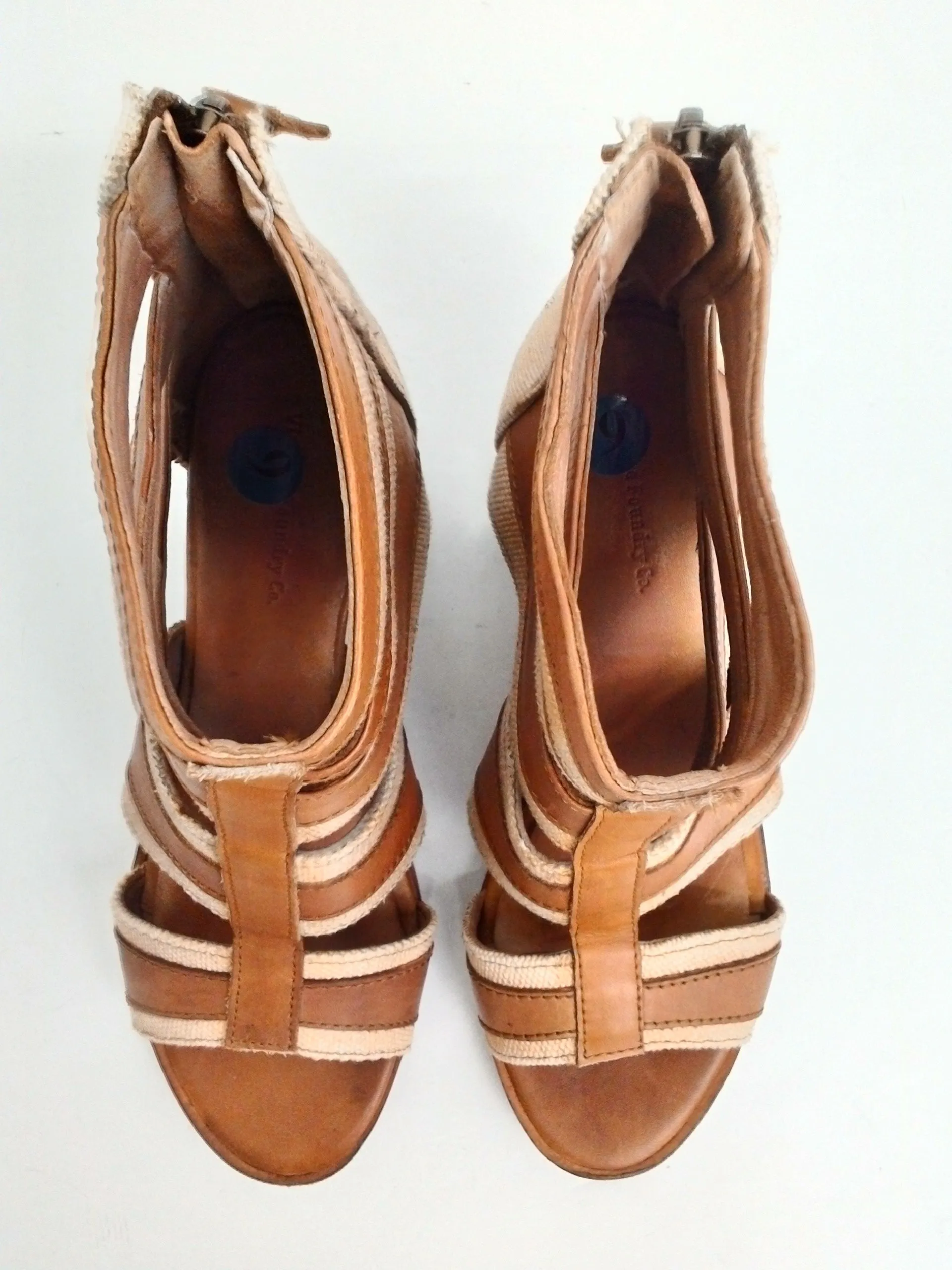 Vintage Foundry Co. Women's Brown Leather Sandals Size 9