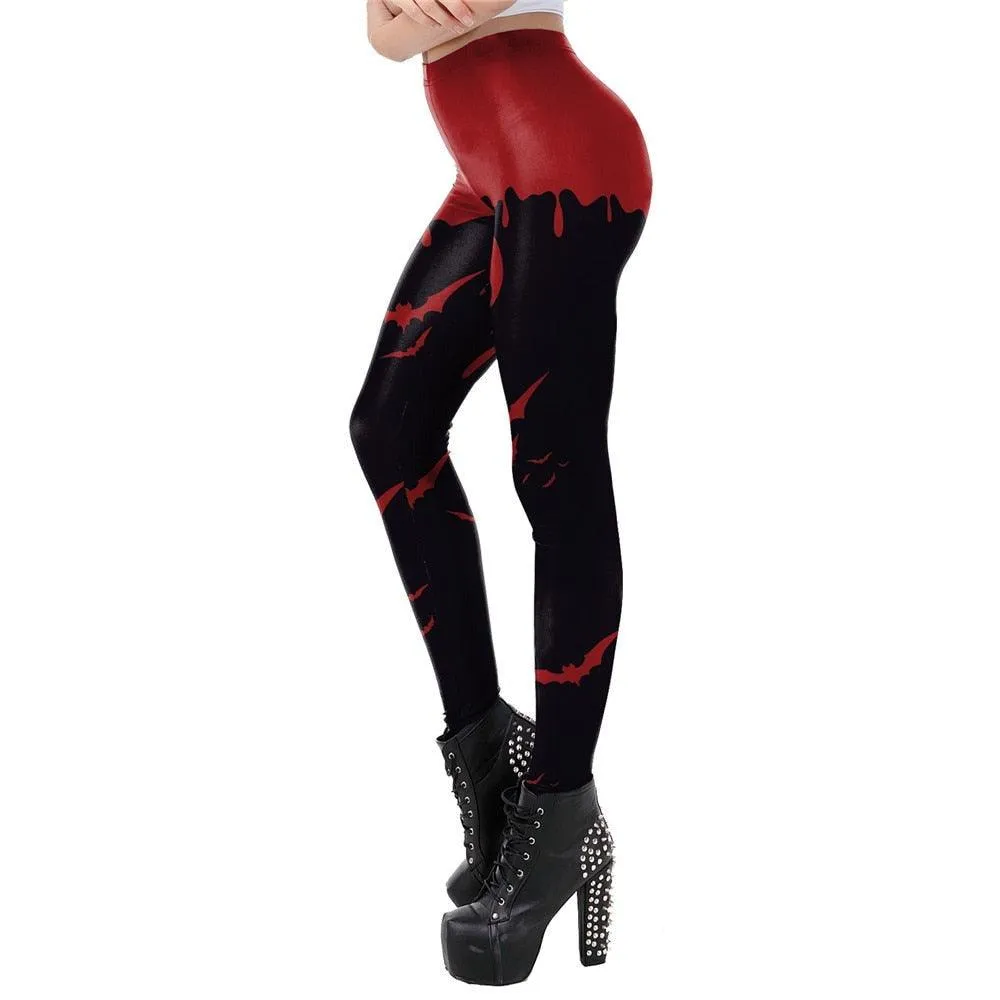 Vintage Steampunk Gothic Leggings for Women - New Skull Design with Ankle Length