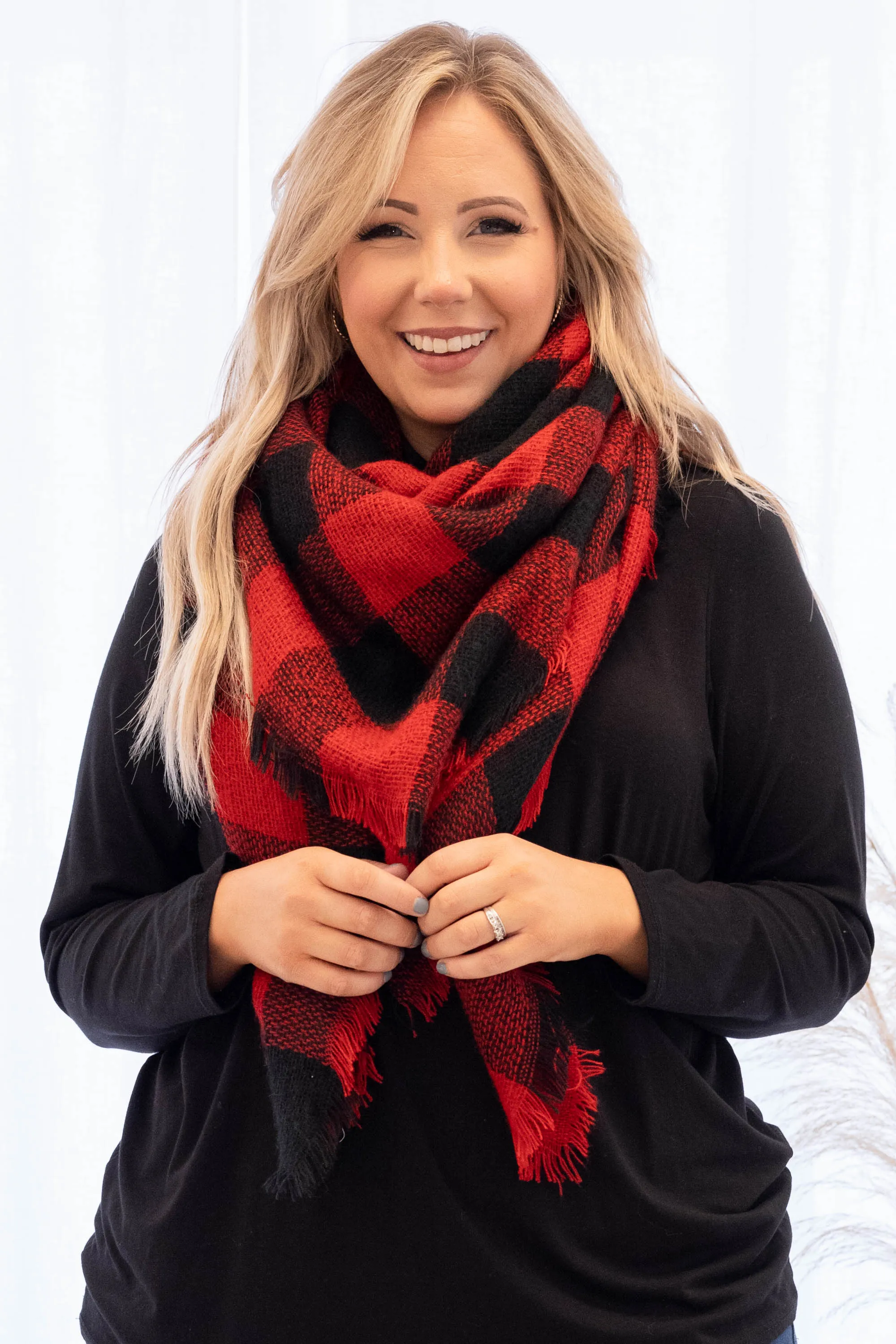 Welcome To Winter Scarf, Red-Black