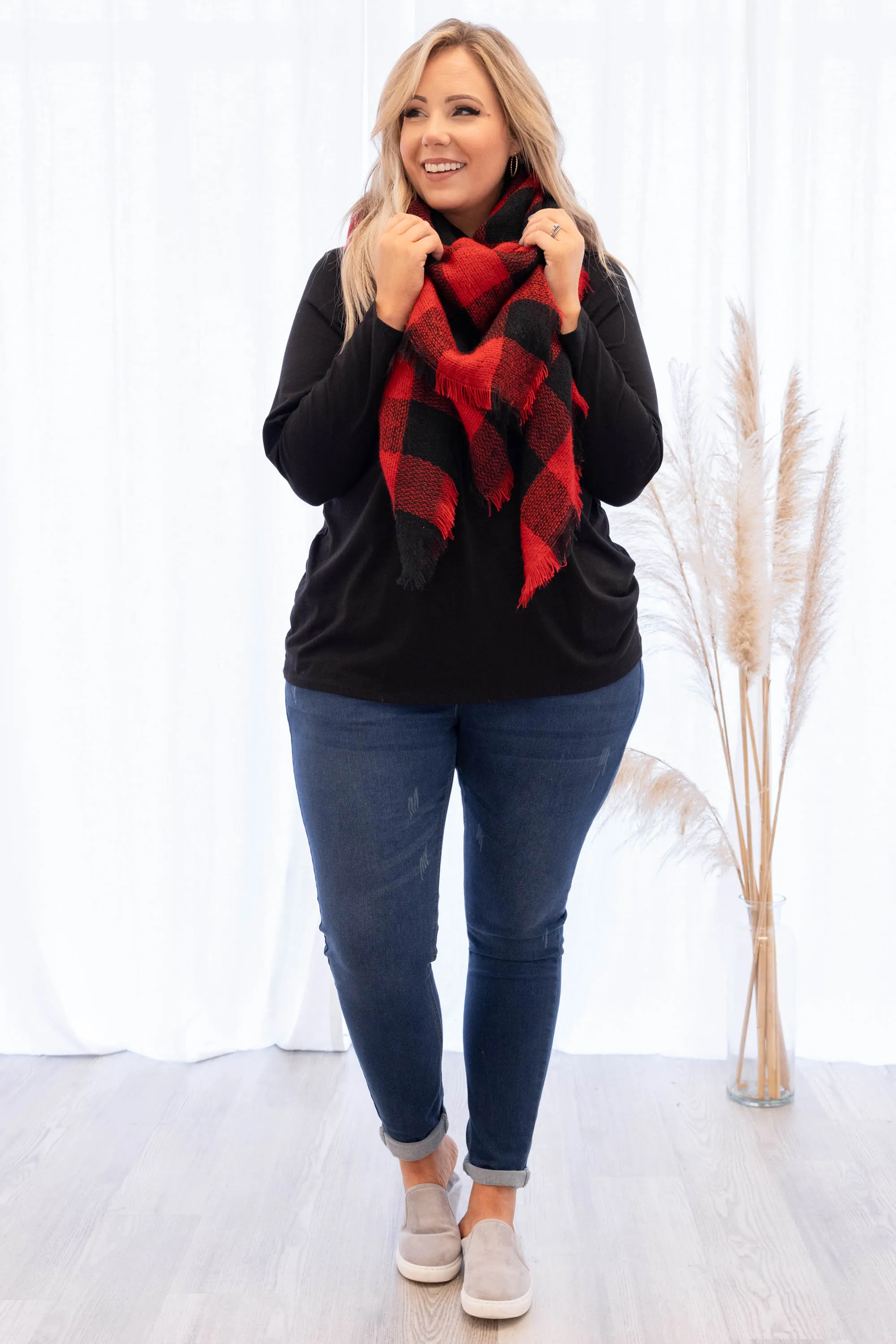 Welcome To Winter Scarf, Red-Black