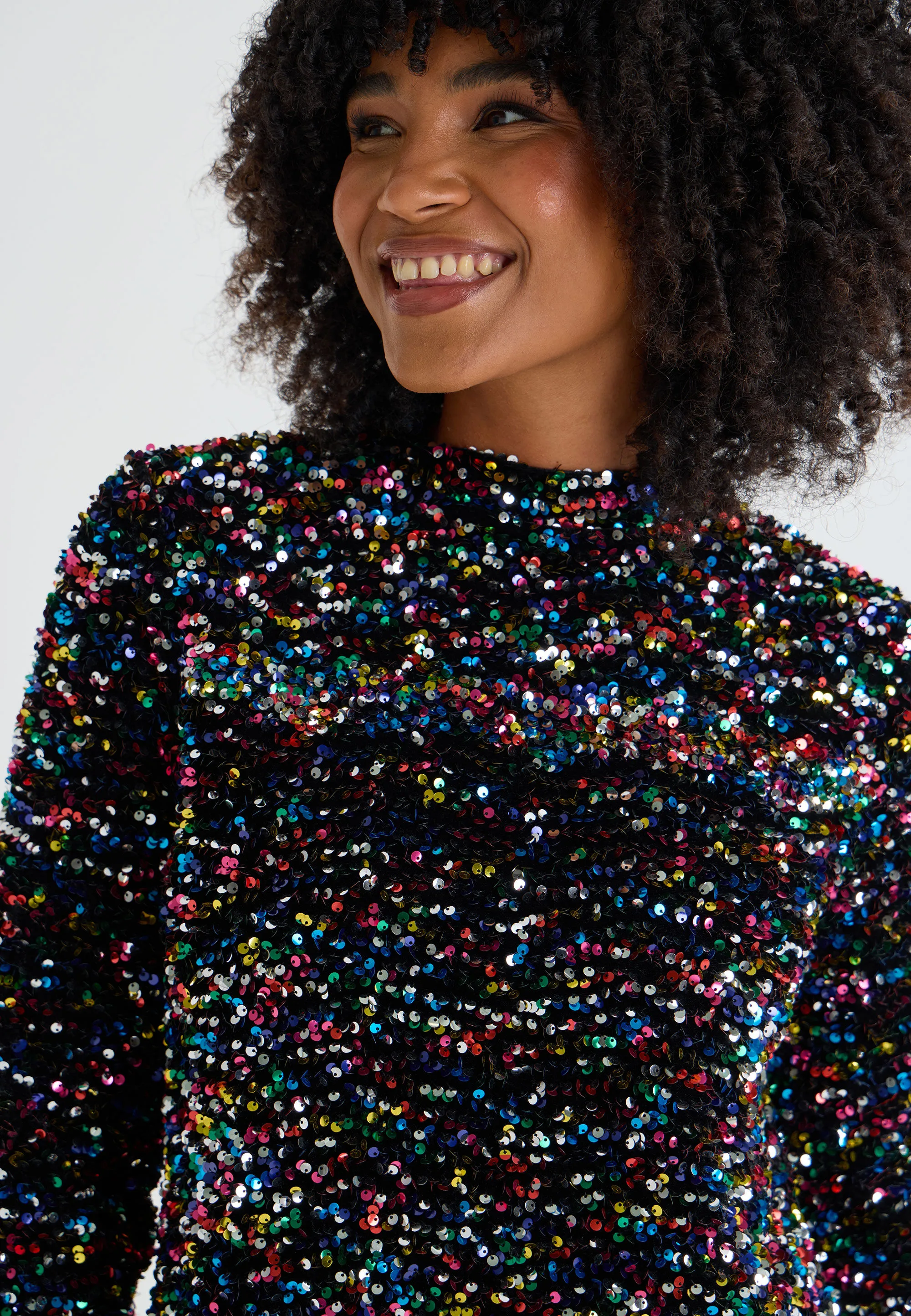 Womens Multicolour Sequin Shift Dress